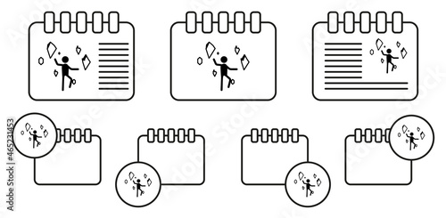 Ice man vector icon in calender set illustration for ui and ux, website or mobile application
