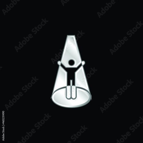 Abducted Man silver plated metallic icon