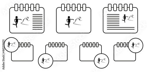 Wind man vector icon in calender set illustration for ui and ux, website or mobile application