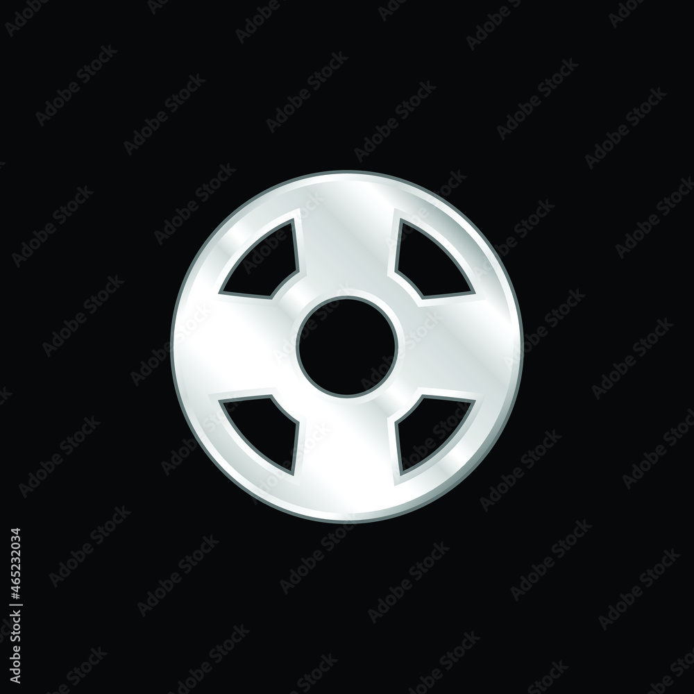 Fototapeta premium Beach Float silver plated metallic icon