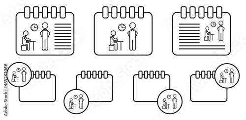 home schooling, taking examination vector icon in calender set illustration for ui and ux, website or mobile application