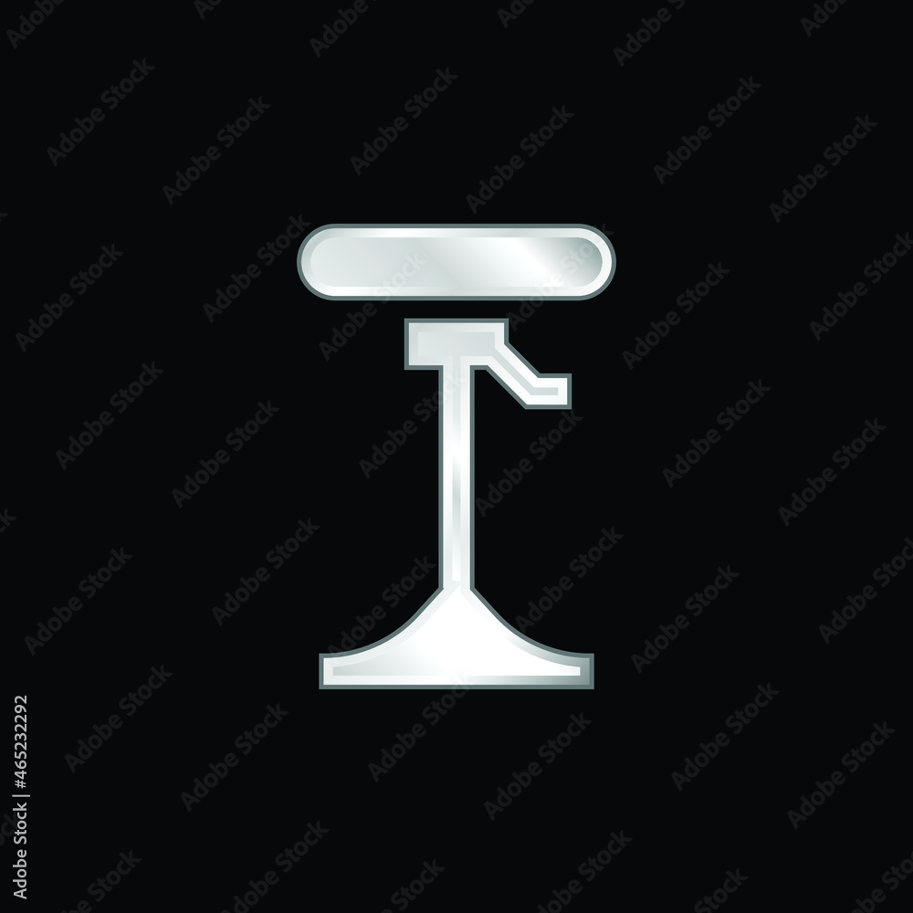 Bar Stool silver plated metallic icon Bar Stool silver plated metallic icon