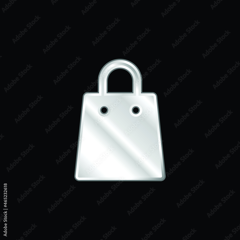 Bag silver plated metallic icon Bag silver plated metallic icon