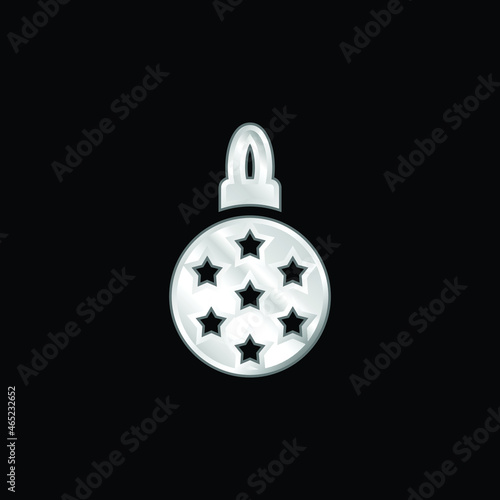 Bauble silver plated metallic icon