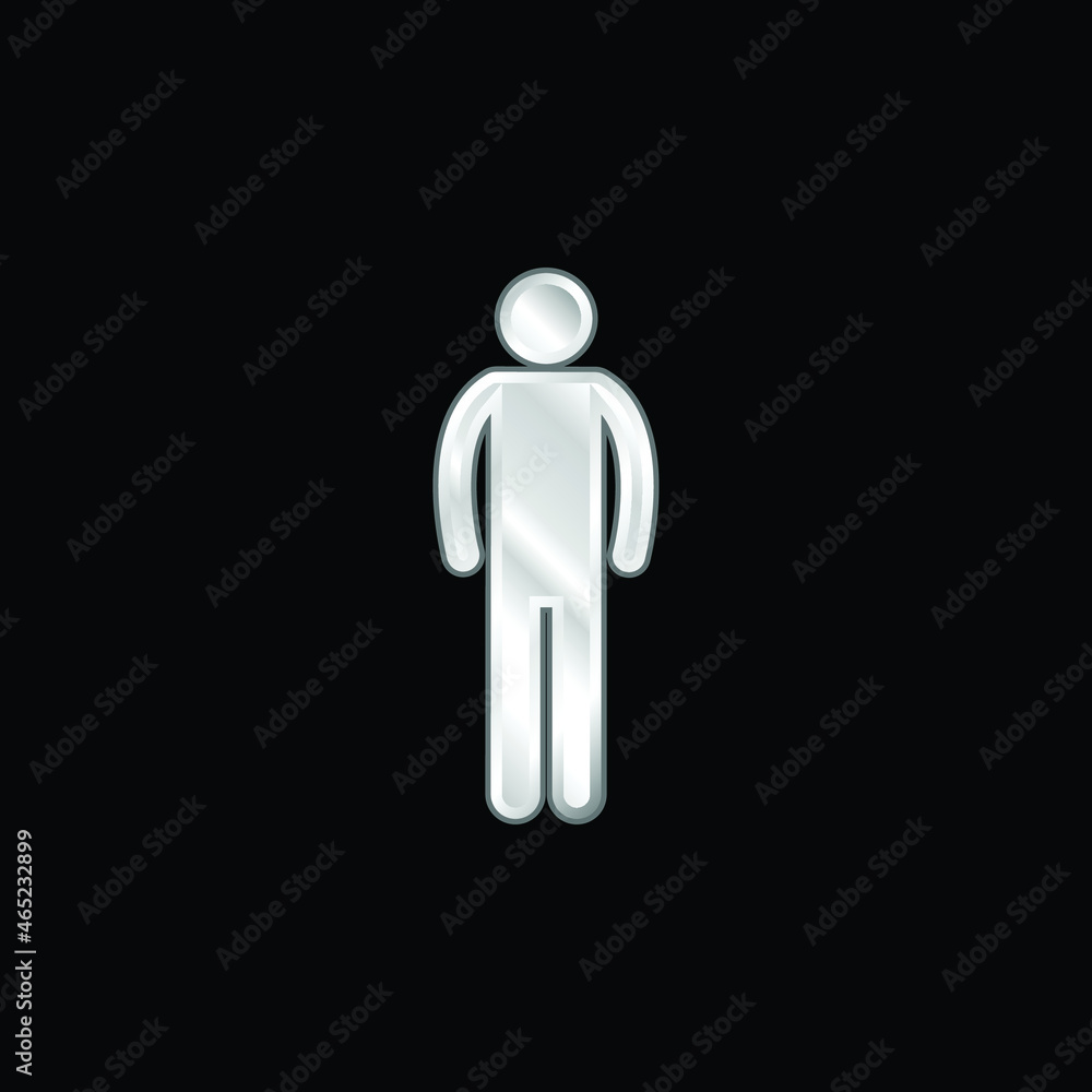 Basic Silhouette silver plated metallic icon Basic Silhouette silver plated metallic icon