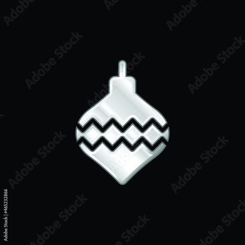 Bauble silver plated metallic icon