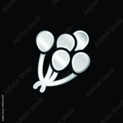 Balloons silver plated metallic icon