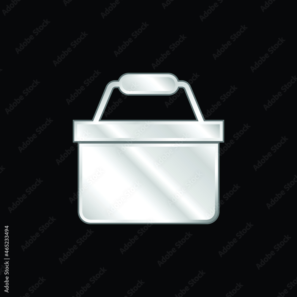 Basket silver plated metallic icon Basket silver plated metallic icon