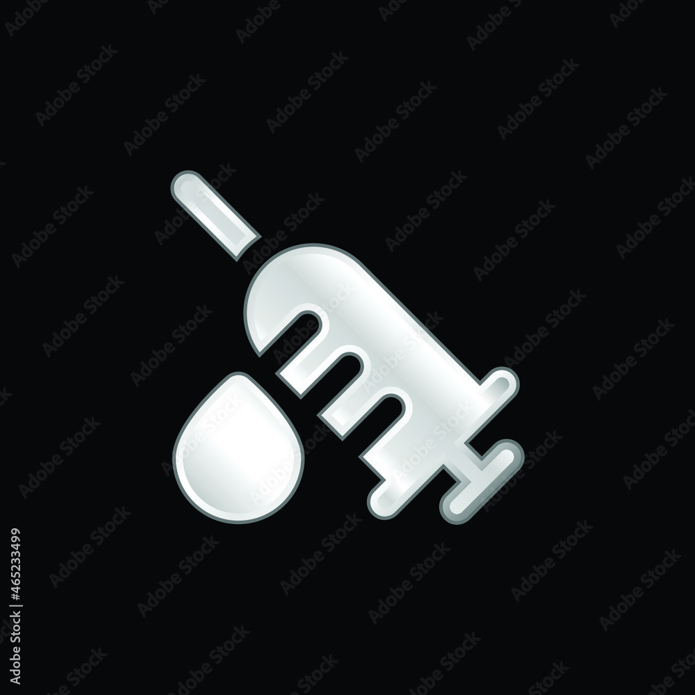 Analysis silver plated metallic icon Analysis silver plated metallic icon