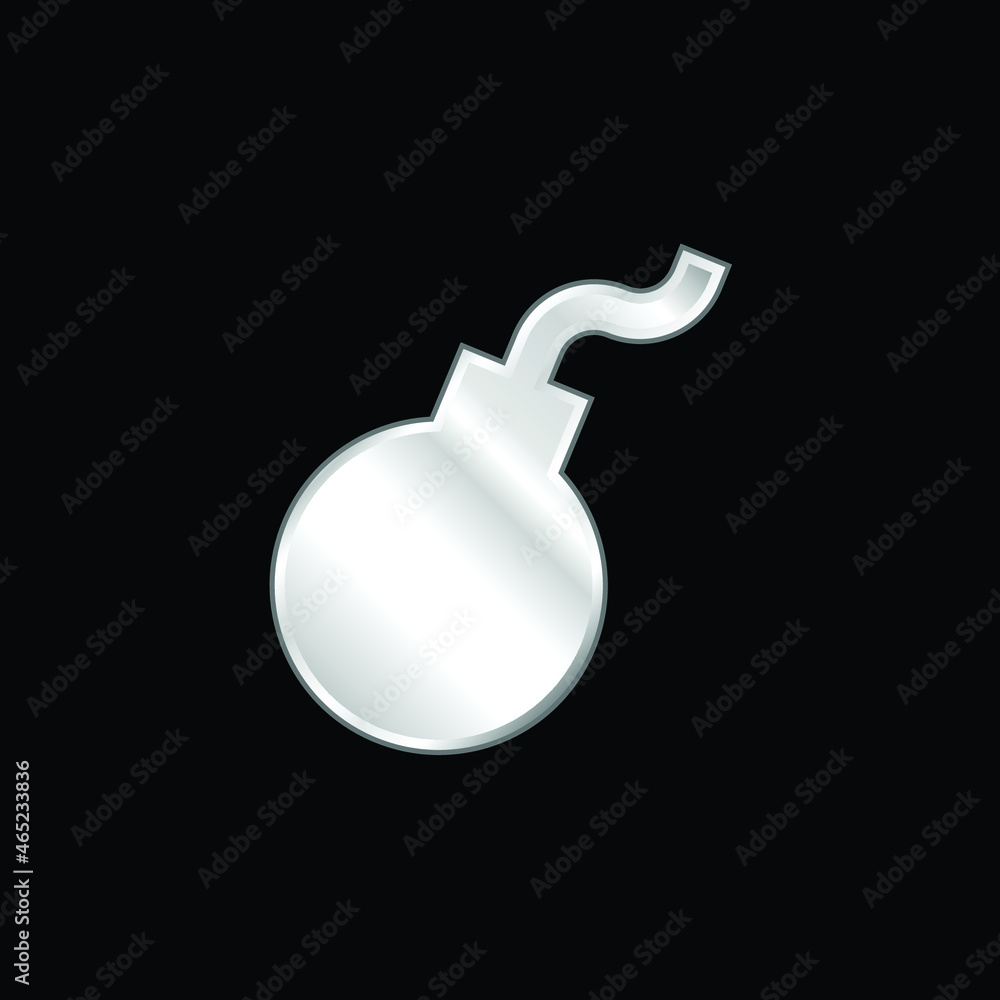 Bomb silver plated metallic icon Bomb silver plated metallic icon