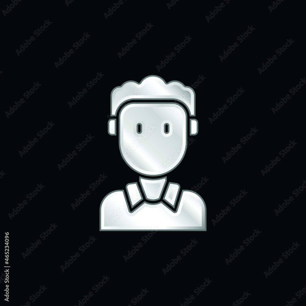 Boy silver plated metallic icon Boy silver plated metallic icon