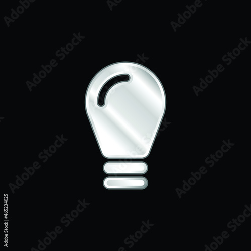 Black Lightbulb silver plated metallic icon