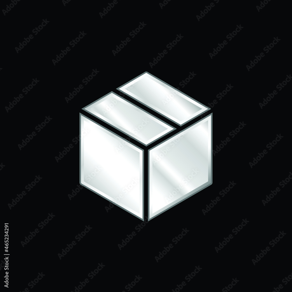 Box silver plated metallic icon Box silver plated metallic icon