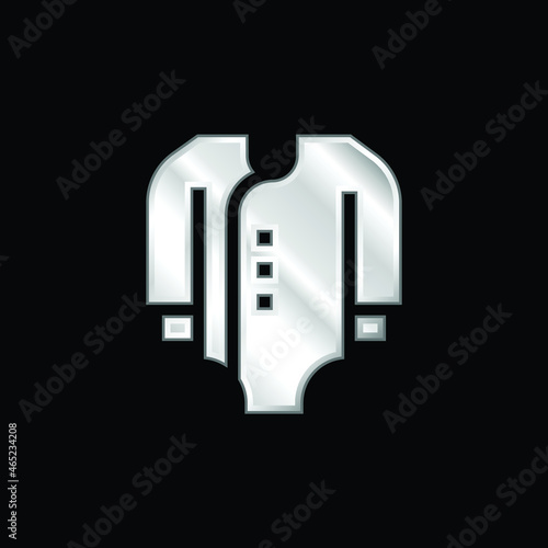 Bodysuit silver plated metallic icon