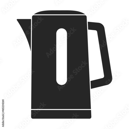 Kettle vector black icon. Vector illustration teapot on white background. Isolated black illustration icon of kettle .
