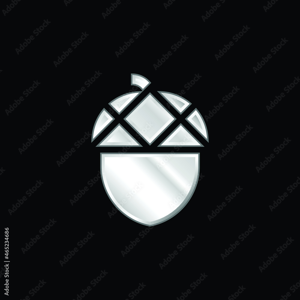 Acorn silver plated metallic icon Acorn silver plated metallic icon