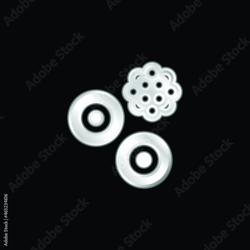 Blood Cells silver plated metallic icon