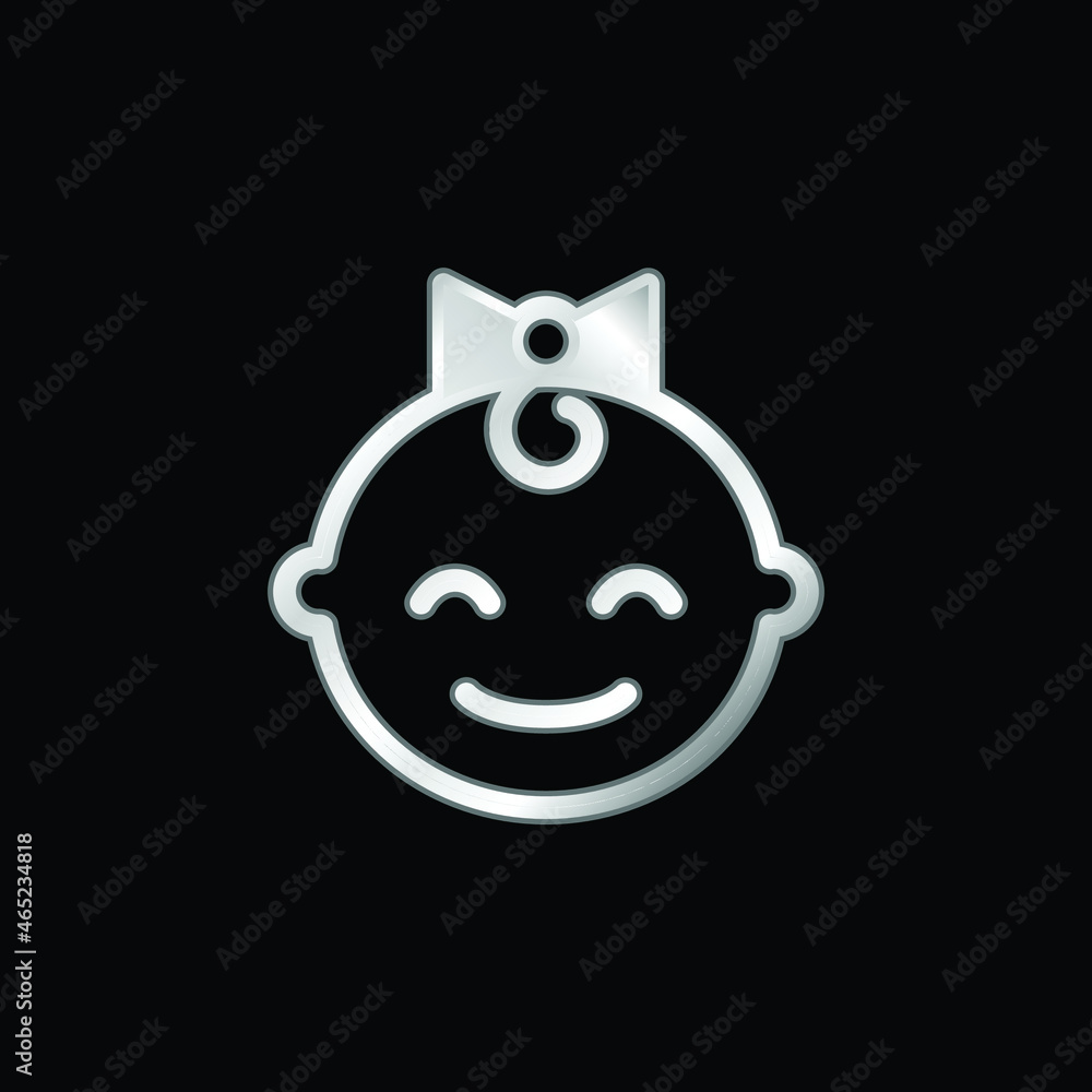 Baby silver plated metallic icon Baby silver plated metallic icon