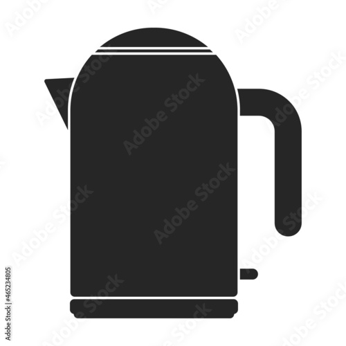 Kettle vector black icon. Vector illustration teapot on white background. Isolated black illustration icon of kettle .