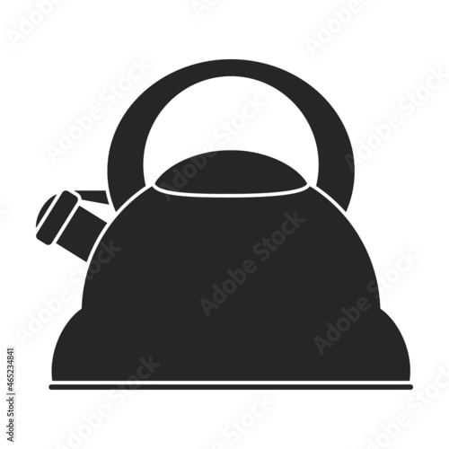 Kettle vector black icon. Vector illustration teapot on white background. Isolated black illustration icon of kettle .