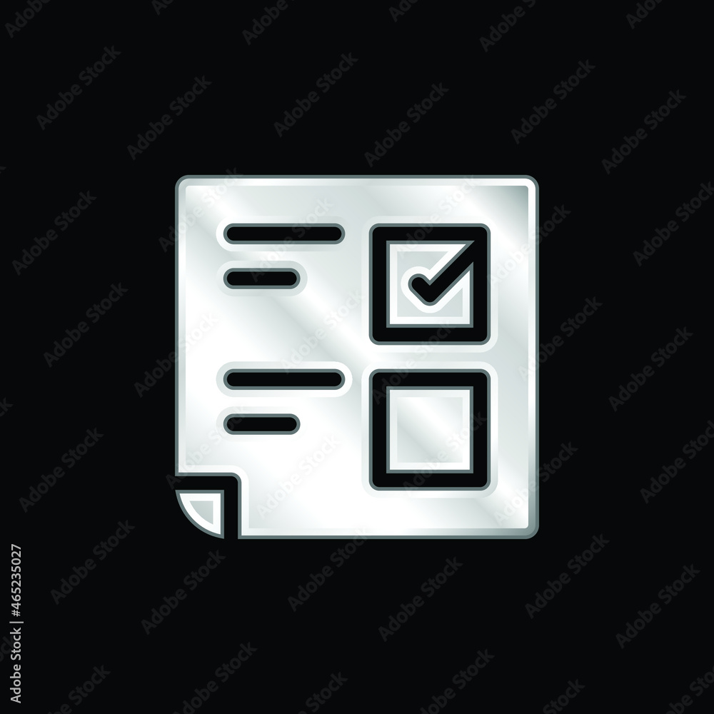 Ballot silver plated metallic icon Ballot silver plated metallic icon