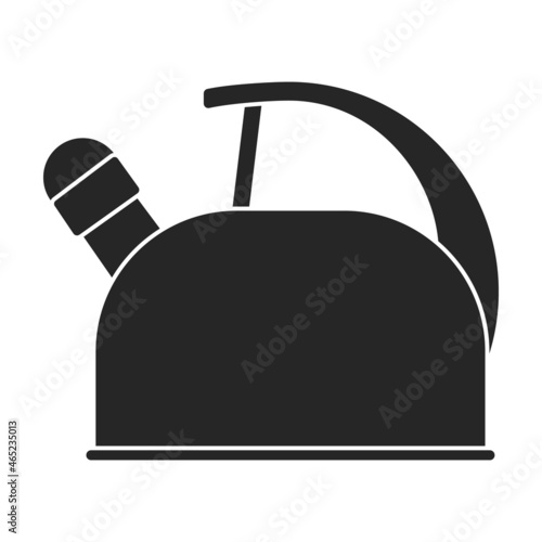 Kettle vector black icon. Vector illustration teapot on white background. Isolated black illustration icon of kettle .