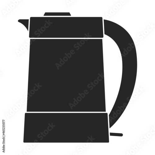 Kettle vector black icon. Vector illustration teapot on white background. Isolated black illustration icon of kettle .
