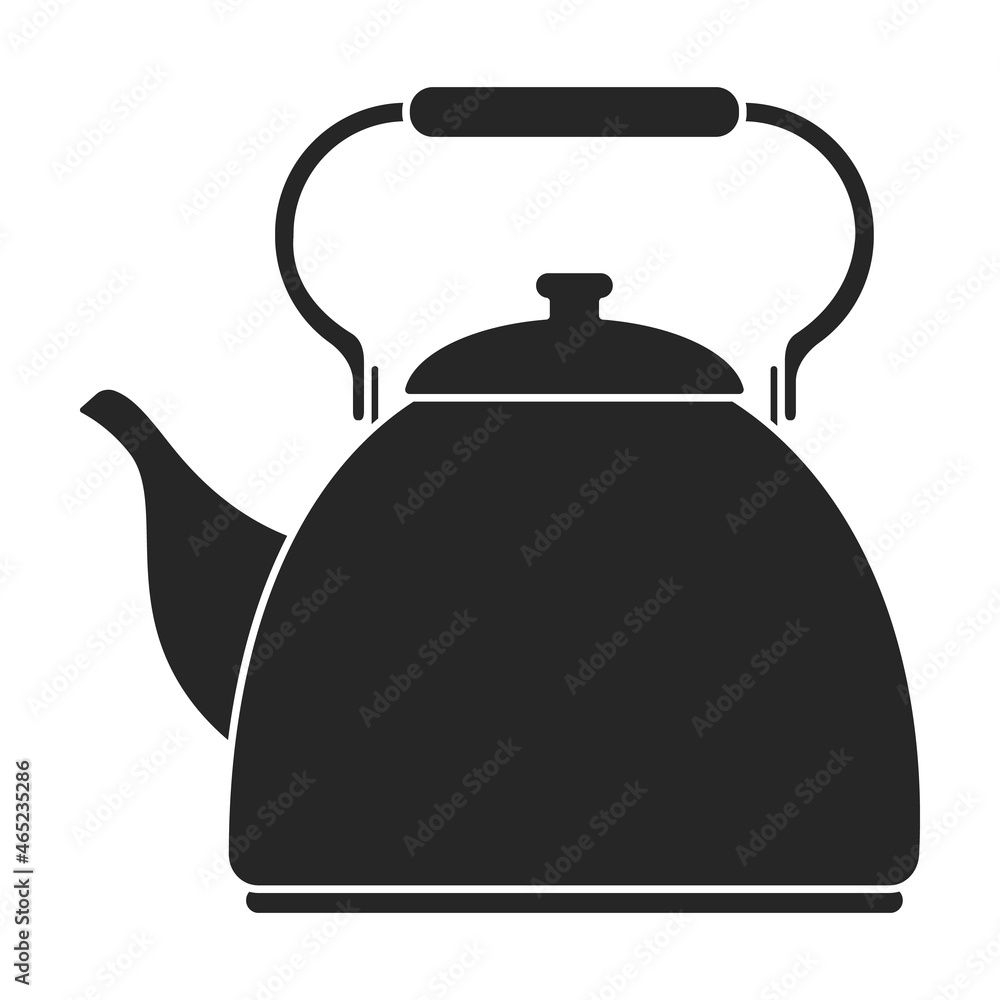 Kettle vector black icon. Vector illustration teapot on white background. Isolated black illustration icon of kettle . Kettle vector black icon. Vector illustration teapot on white background. Isolated black illustration icon of kettle .