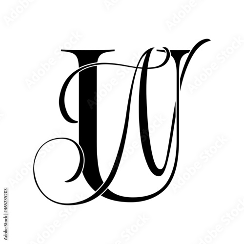 un, nu, monogram logo. Calligraphic signature icon. Wedding Logo Monogram. modern monogram symbol. Couples logo for wedding