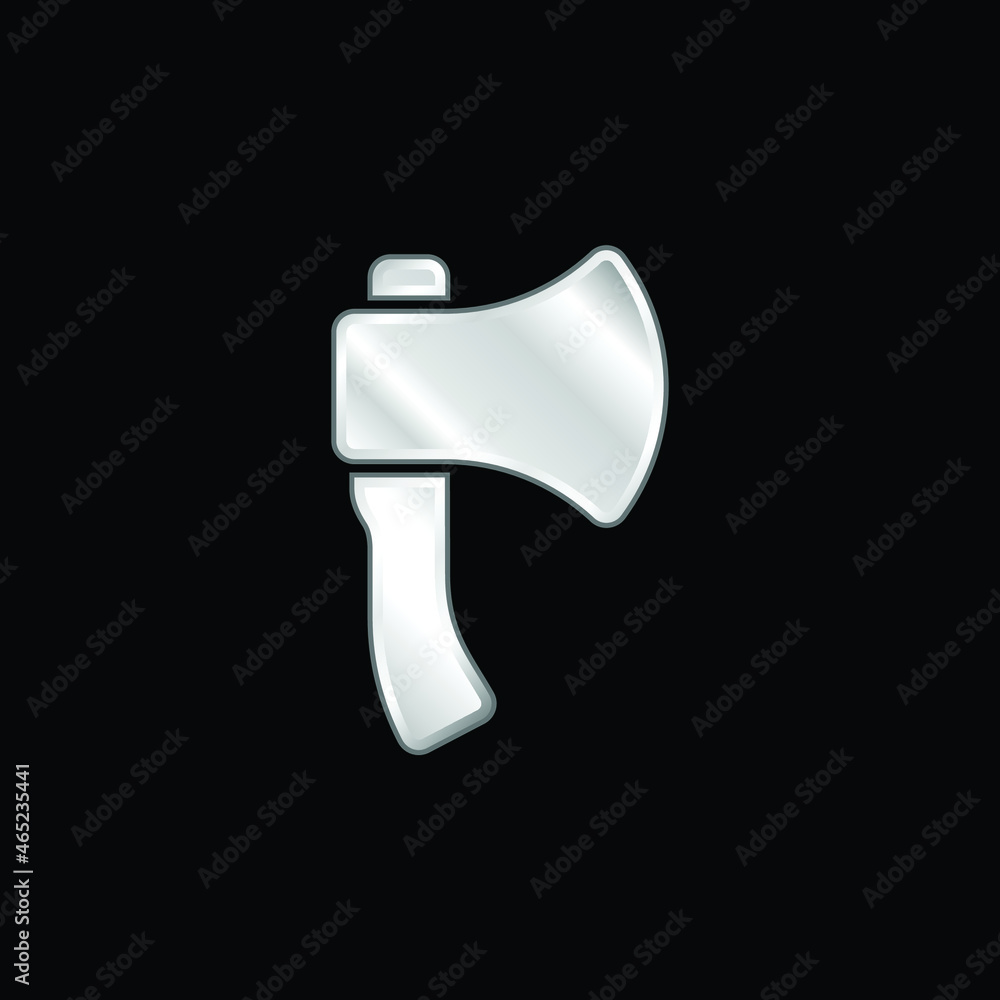 Axe silver plated metallic icon Axe silver plated metallic icon
