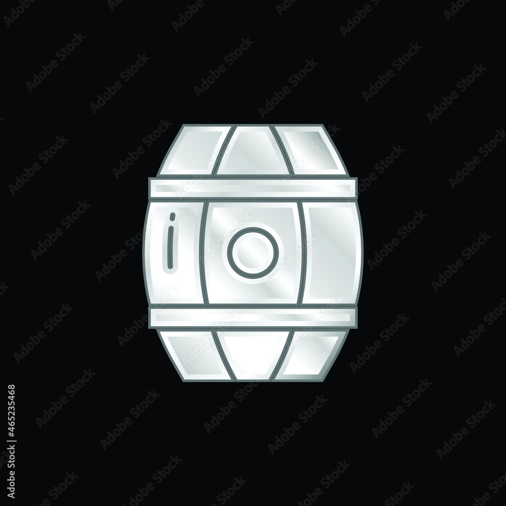 Barrel silver plated metallic icon Barrel silver plated metallic icon