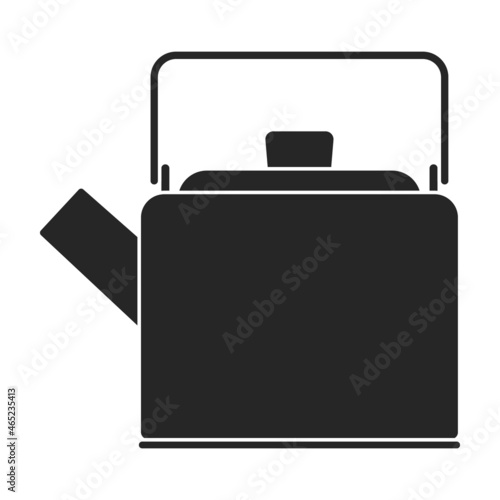 Kettle vector black icon. Vector illustration teapot on white background. Isolated black illustration icon of kettle .