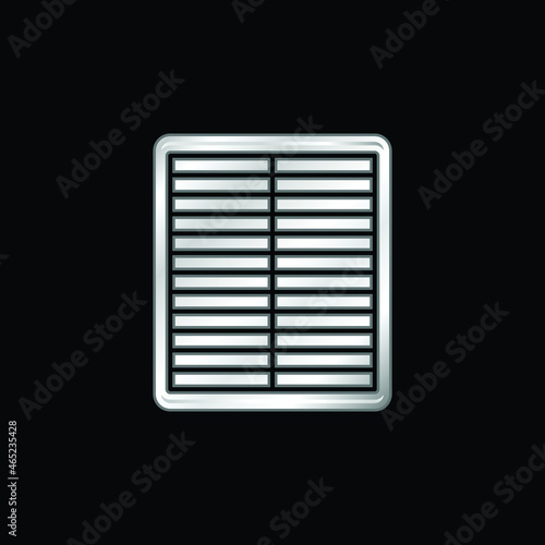 Air Filter silver plated metallic icon