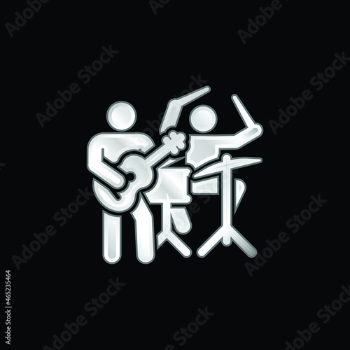 Band silver plated metallic icon