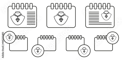 Necklace vector icon in calender set illustration for ui and ux, website or mobile application