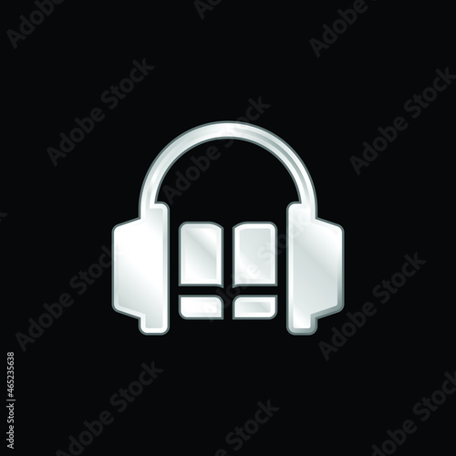 Audiobook silver plated metallic icon