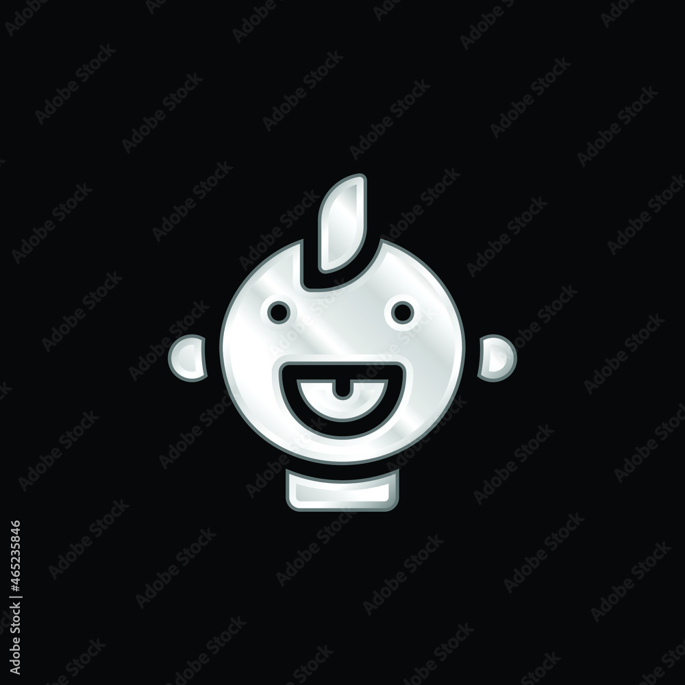 Baby silver plated metallic icon Baby silver plated metallic icon