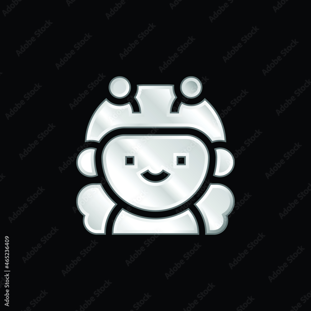 Bee silver plated metallic icon Bee silver plated metallic icon