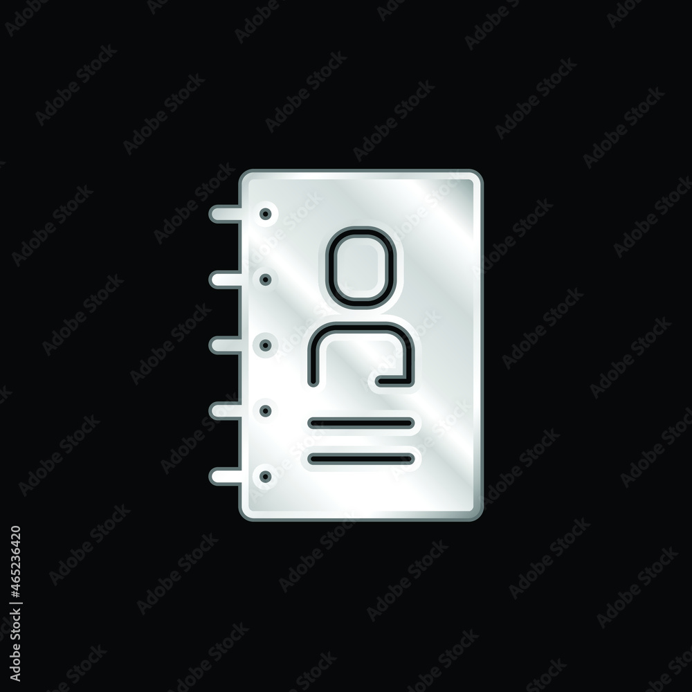 Address silver plated metallic icon Address silver plated metallic icon