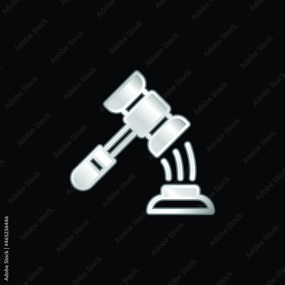 Auction silver plated metallic icon Auction silver plated metallic icon
