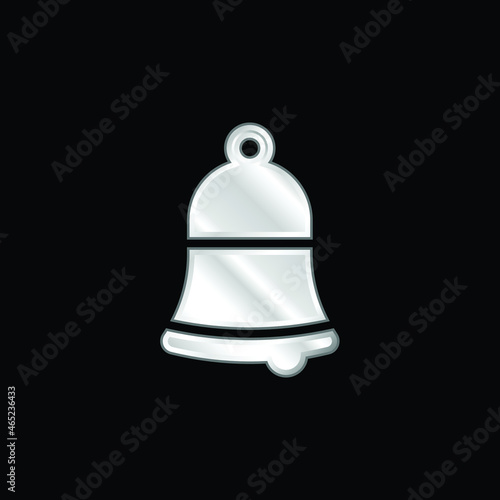 Bell silver plated metallic icon