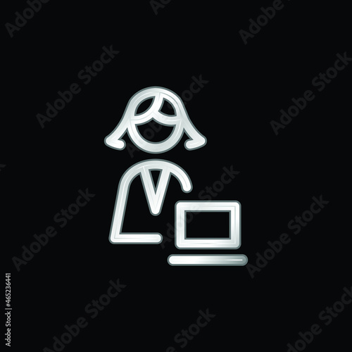 Administrator silver plated metallic icon