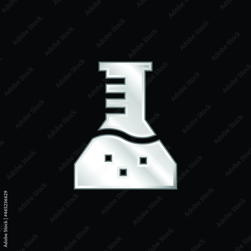 Beaker silver plated metallic icon Beaker silver plated metallic icon