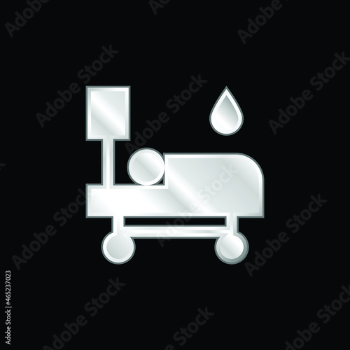 Blood Transfusion silver plated metallic icon