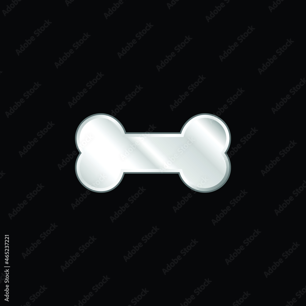 Bone silver plated metallic icon Bone silver plated metallic icon