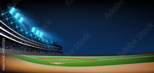 Baseball stadium arena vector illustration. Sport theme design.