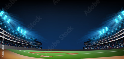 Baseball stadium arena vector illustration. Sport theme design.