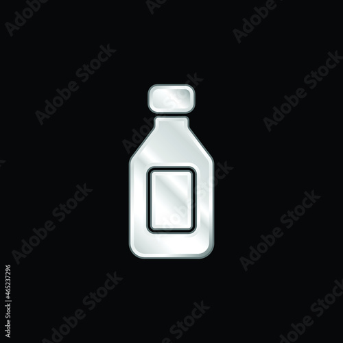Bottle silver plated metallic icon
