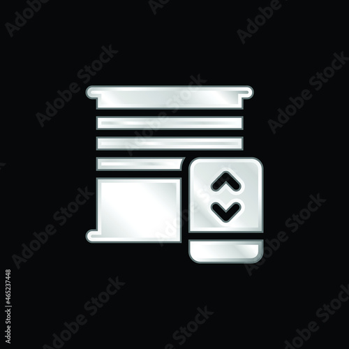 Blinds silver plated metallic icon