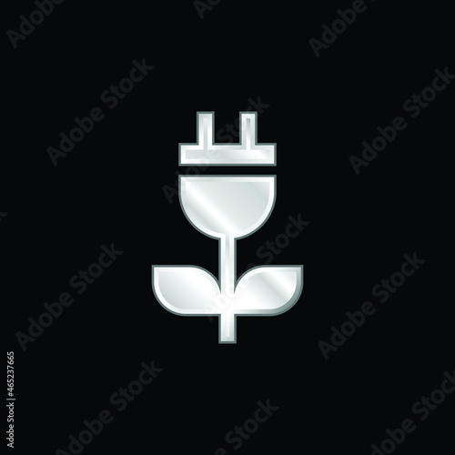 Bioenergy silver plated metallic icon
